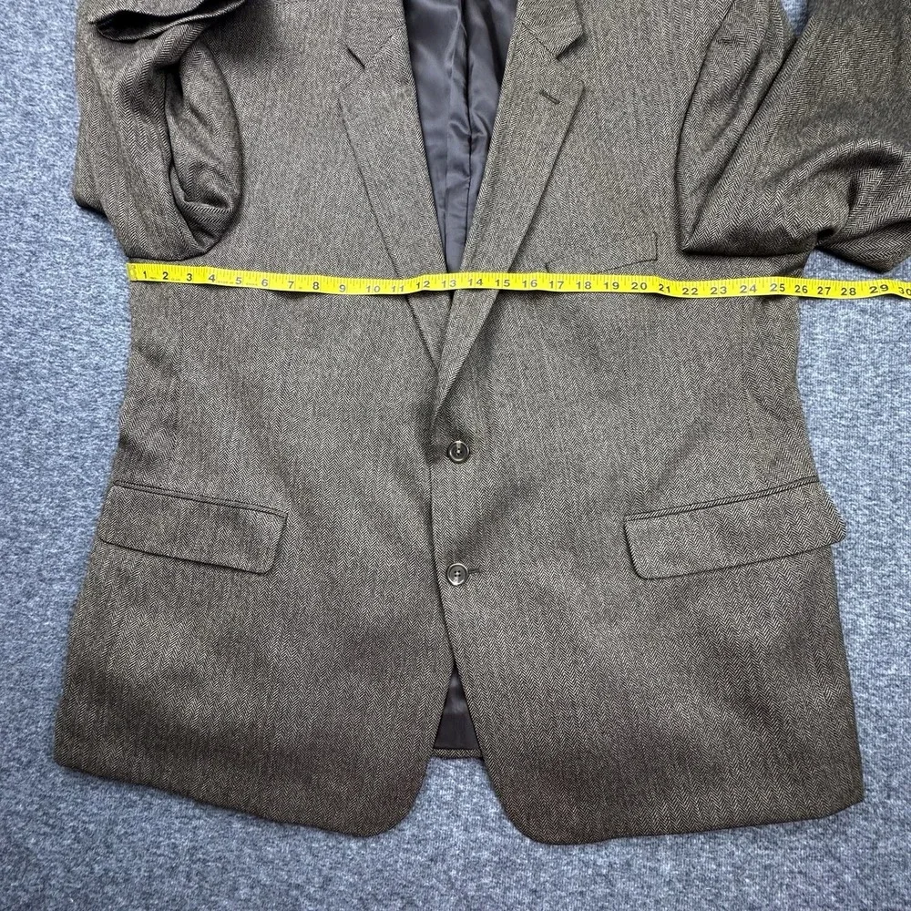 Stafford Men's 100%‎ Wool 2-Button Classic Fit Blazer Brown Herringbone Sz 52R